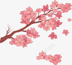 卡通浪漫樱花手绘装饰矢量图素材