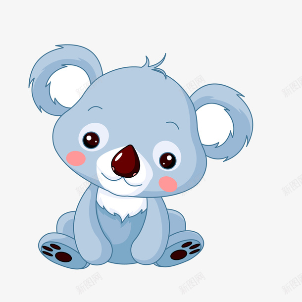 卡通可爱的小动物矢量图ai免抠素材_新图网 https://ixintu.com 动物设计 卡通 可爱 小熊 手绘 蓝色 矢量图