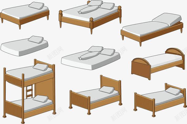 白色的床铺矢量图eps免抠素材_新图网 https://ixintu.com 大学寝室 宾馆 寝室 白床单 白色的床 矢量图