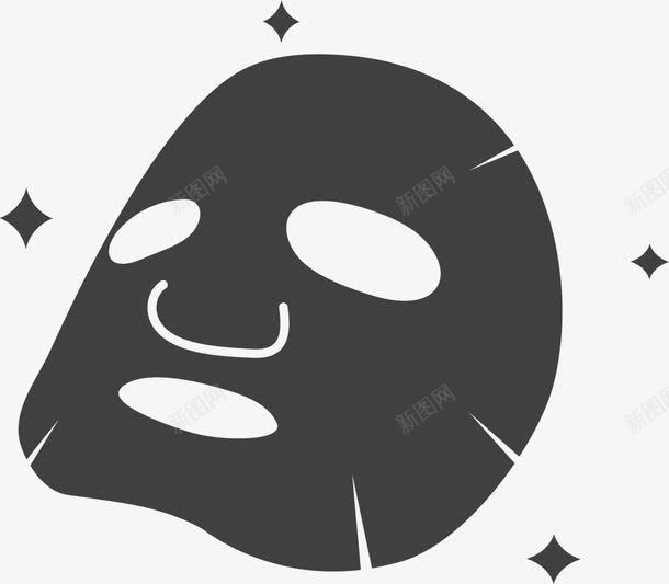 卡通手绘美容产品黑面膜png免抠素材_新图网 https://ixintu.com 护肤 护肤品 清洁 美妆 美容 面膜 黑面膜