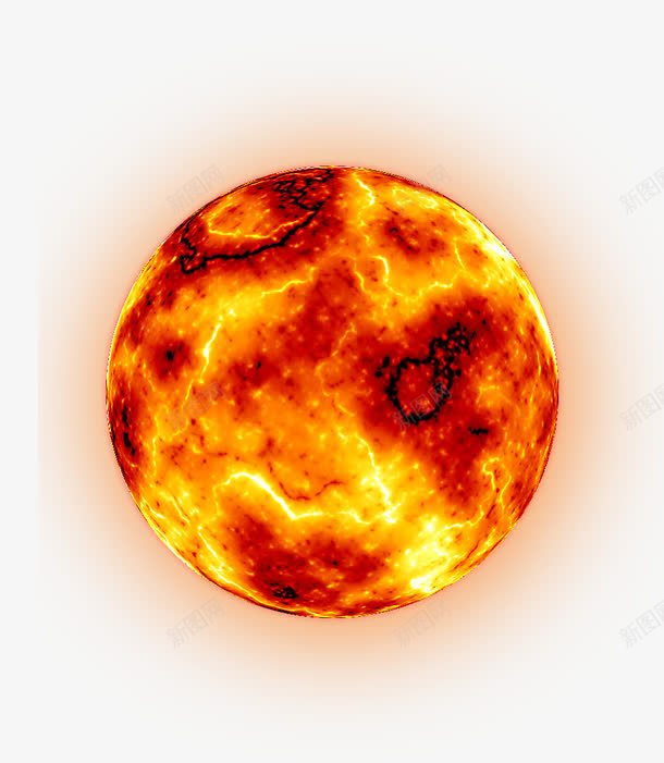 火热星球png免抠素材_新图网 https://ixintu.com 岩浆 星球 火热 黄色