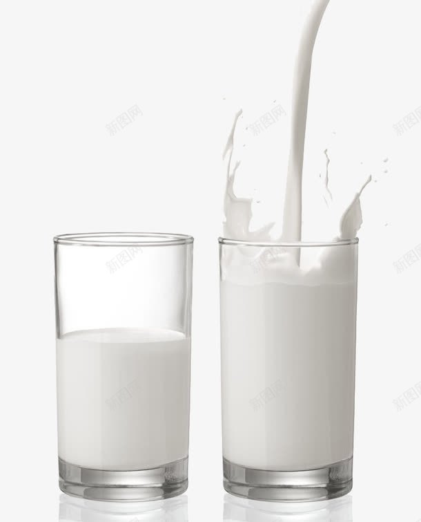 两杯牛奶png免抠素材_新图网 https://ixintu.com 一杯牛奶 半杯 大杯牛奶 新鲜牛奶 早餐牛奶设计 杯子 溅出的牛奶 牛奶 牛奶产品实物 牛奶免抠 玻璃杯 白色 纯天然 纯牛奶 美味 营养 鲜奶