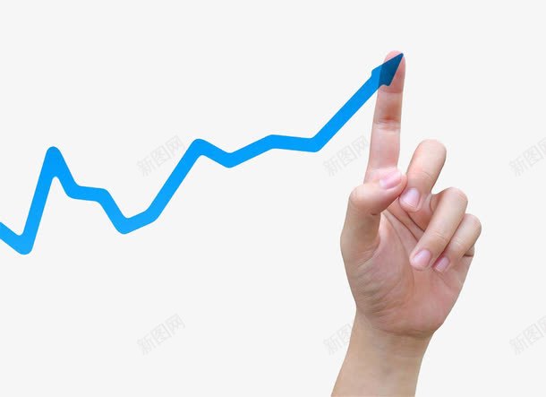 趋势png免抠素材_新图网 https://ixintu.com 手 手指 折线图 折线图符号 箭头 走向 趋势