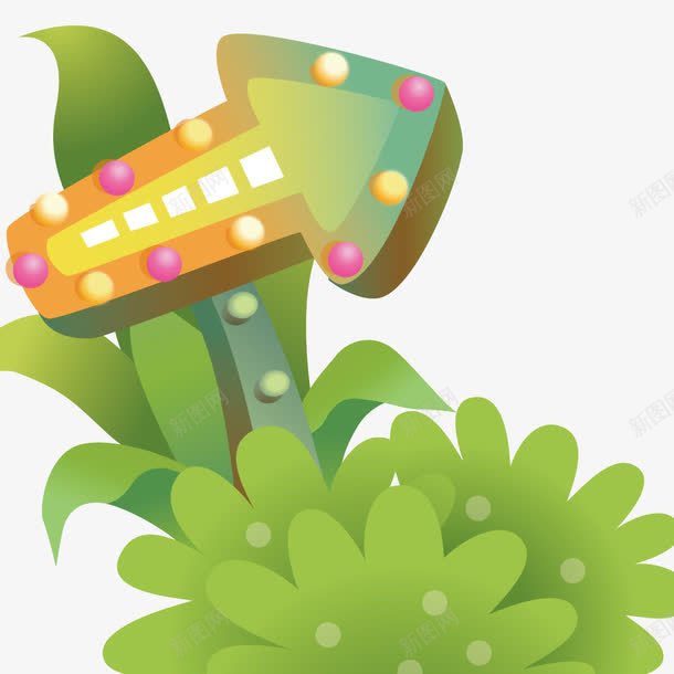 跑马灯箭头png免抠素材_新图网 https://ixintu.com 卡通 插画 箭头 跑马灯