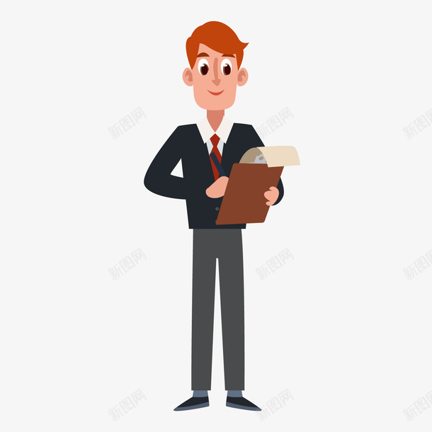一个扁平化的看记录的男子png免抠素材_新图网 https://ixintu.com 公室职员 商务 工作场所 工作状态 成功人士 扁平化 现代