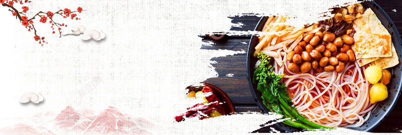 浅色古风简约美食螺蛳粉电商bannerpsd设计背景_新图网 https://ixintu.com banner 古风 山水 梅花 浅色 电商 简约 美食 螺蛳粉