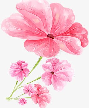 合成水彩手绘红色的花朵png免抠素材_新图网 https://ixintu.com 合成 水彩 红色 花朵
