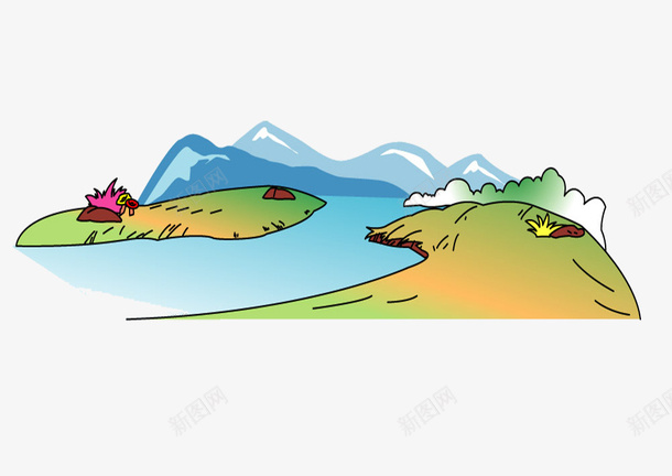 自然的山水png免抠素材_新图网 https://ixintu.com 动漫 唯美 河流 泥土 绘画 黄土