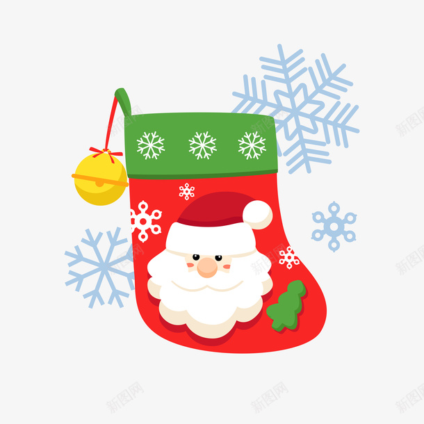 圣诞老人袜子1矢量图ai免抠素材_新图网 https://ixintu.com 圣诞 老人 节日 袜子 雪花 矢量图