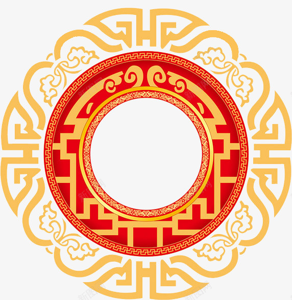 中国风创意图案图png免抠素材_新图网 https://ixintu.com 中国风 卡通 插图 祥云 红色的 装饰图案 边框