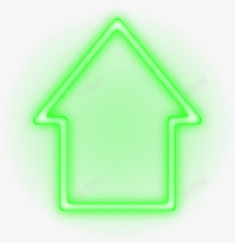 炫酷绿色霓虹灯向上箭头png免抠素材_新图网 https://ixintu.com 向上 炫酷 箭头 绿色 霓虹灯