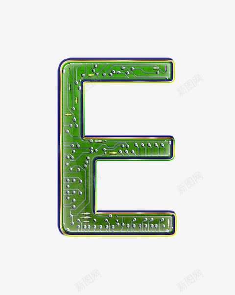电路板字母epng免抠素材_新图网 https://ixintu.com 创意数字 工业风 电路板字母数字