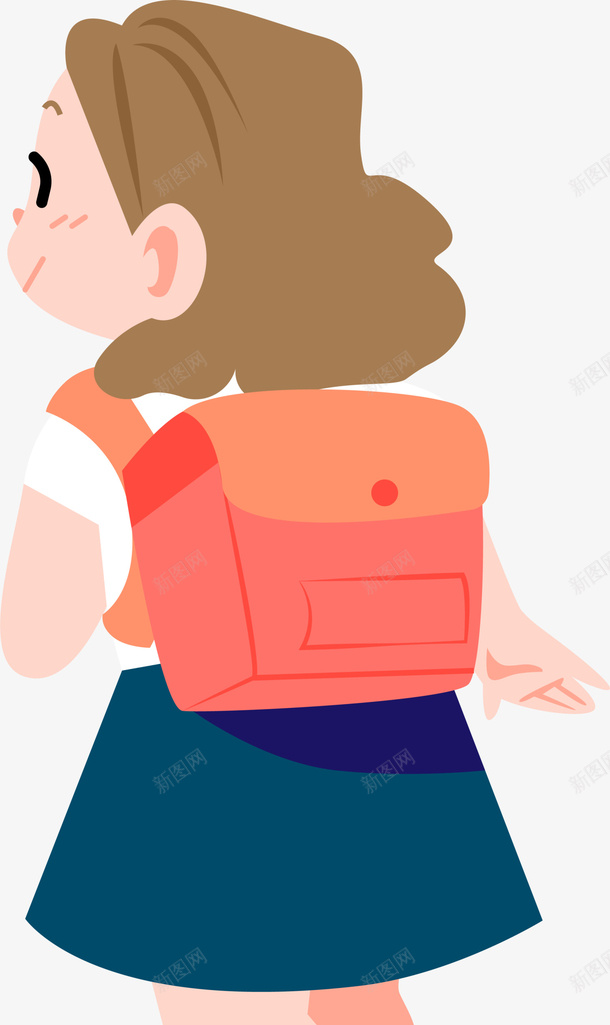 开学季上学的小女孩png免抠素材_新图网 https://ixintu.com 上学的小女孩 可爱小女孩 学习 学生 开学季 背着书包
