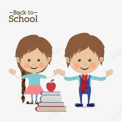 开学季装饰png免抠素材_新图网 https://ixintu.com 书籍 可爱 学生 小萌娃