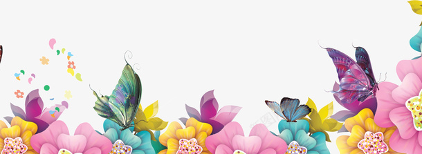 百花齐放png免抠素材_新图网 https://ixintu.com 漂亮 百花齐放 蝴蝶