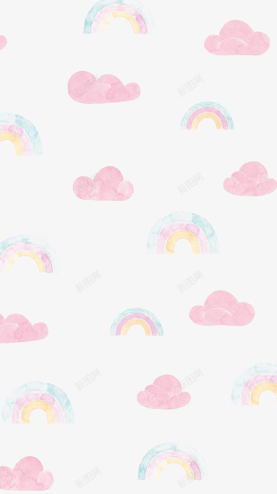 手绘卡通云彩彩虹png免抠素材_新图网 https://ixintu.com 云彩 卡通 彩虹