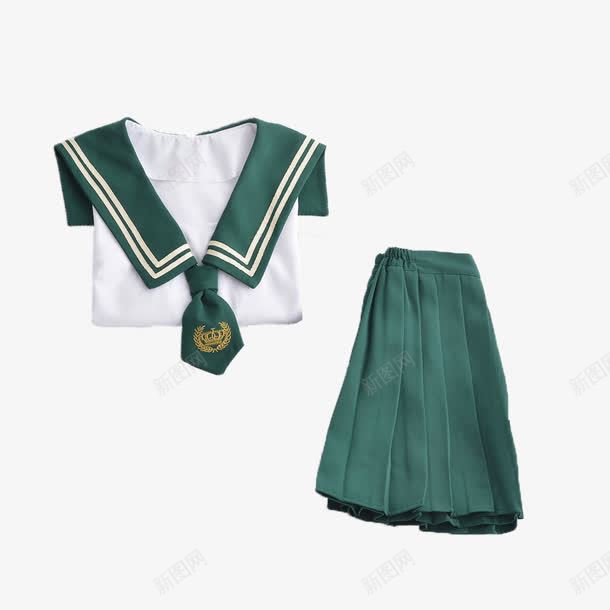 学生装女生百褶裙制服水手png免抠素材_新图网 https://ixintu.com 制服 女生 学生装 百褶裙