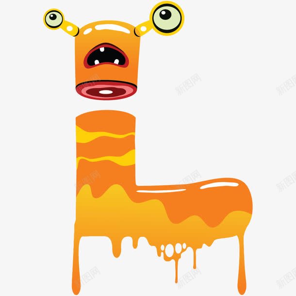 卡通手绘怪物字母lpng免抠素材_新图网 https://ixintu.com 万圣节 卡通字母 字母L 小写字母 怪物字母 手绘字母 拼音卡片 拼音字母 节日 英文字母