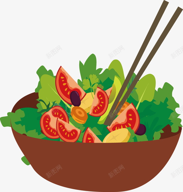 手绘卡通美味菜品矢量图ai免抠素材_新图网 https://ixintu.com 凉拌菜 减肥餐 卡通 手绘 矢量图 绿色蔬菜 美味 美食 菜品 蔬菜沙拉 西红柿