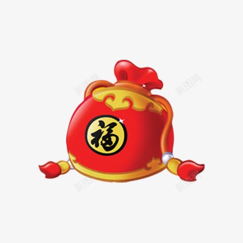 中国过年喜庆卡通福袋png免抠素材_新图网 https://ixintu.com 中国风 包包 古风 喜庆 新年 福字 红包 红色福袋 节日 荷包 袋子 金袋子 钱袋