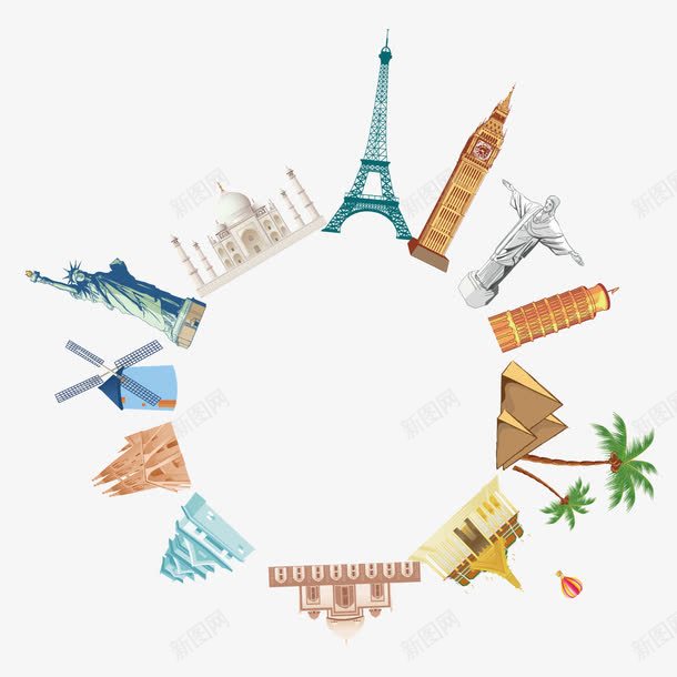 艺术环球旅行建筑png免抠素材_新图网 https://ixintu.com 户外出行 房子建筑 文化遗产 旅游风景 环球旅行建筑