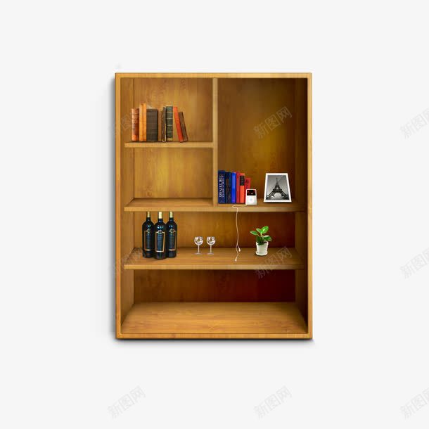 书柜的png免抠素材_新图网 https://ixintu.com 书柜 家具 家居装饰 展示柜 木质