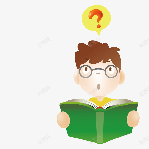 读书思考的学生矢量图ai免抠素材_新图网 https://ixintu.com 学生 思考 读书 矢量图