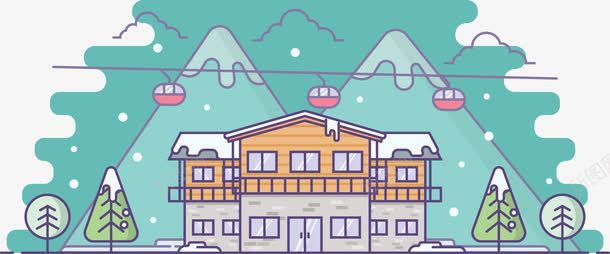 山水别墅旅游雪山建筑矢量图eps免抠素材_新图网 https://ixintu.com 别墅 山水 雪山 矢量图