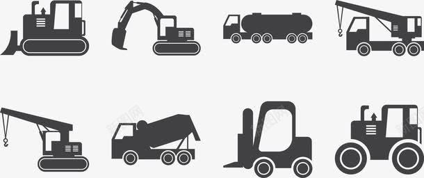 建筑工程车辆图标png_新图网 https://ixintu.com 叉车 吊车 工程车 建筑工程 拖拉机 挖掘机 推土车 混凝土搅拌机 混凝土搅拌车 起重机 车辆图标