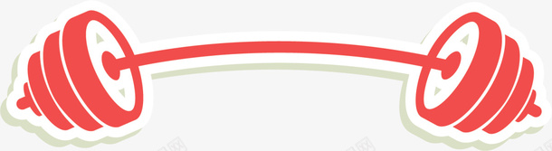 红色扁平卡通哑铃png免抠素材_新图网 https://ixintu.com 举重杠铃 健康 健身房 卡通杠铃 强身健体 运动健身 锻炼