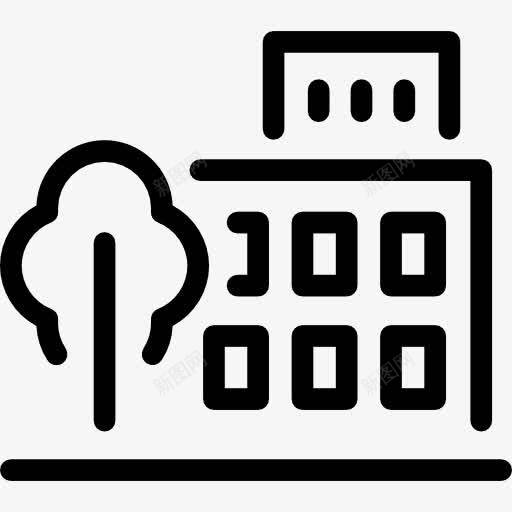 大学校园图标png_新图网 https://ixintu.com 大学 建筑 教育 树 研究 高中