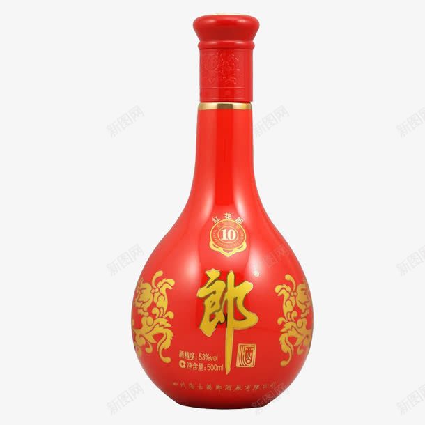 郎酒红花郎十年白酒png免抠素材_新图网 https://ixintu.com 53度 产品实物 酱香味 酱香型
