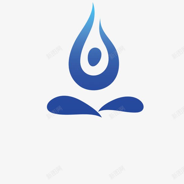 蓝色渐变健身俱乐部logo图标png_新图网 https://ixintu.com 健康 健身俱乐部LOGO 健身俱乐部logo 减肥 字母 渐变 瑜伽 蓝色 运动