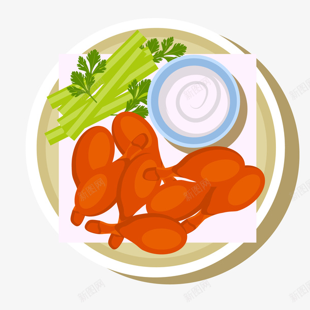 彩色鸡腿美食食物卡通插画png免抠素材_新图网 https://ixintu.com 圆形 圆碗 彩色 树叶 盘子 美食 花纹 蓝色 蔬菜