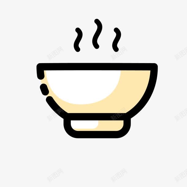 灰色饭碗png免抠素材_新图网 https://ixintu.com 商务 扁平化 手绘 灰色 热气 线稿 餐具 饭碗