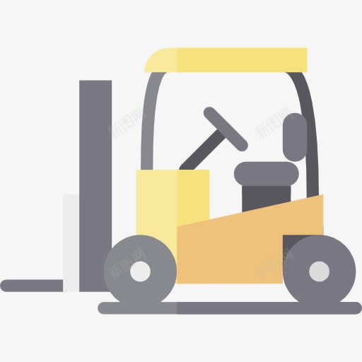 卡通叉车png免抠素材_新图网 https://ixintu.com 作业车 卡通 叉车 操作车