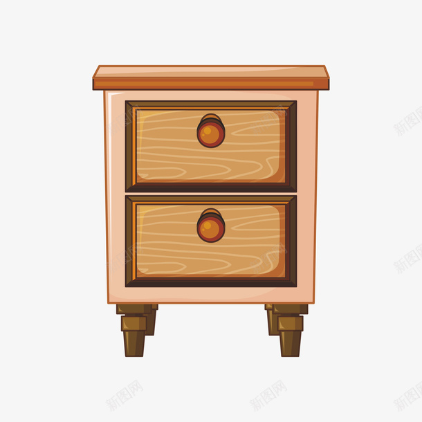 黄色手绘的床头柜png免抠素材_新图网 https://ixintu.com 动漫动画 卡通手绘 家具 家具图 家居 床头柜 木柜 柜子 装饰图