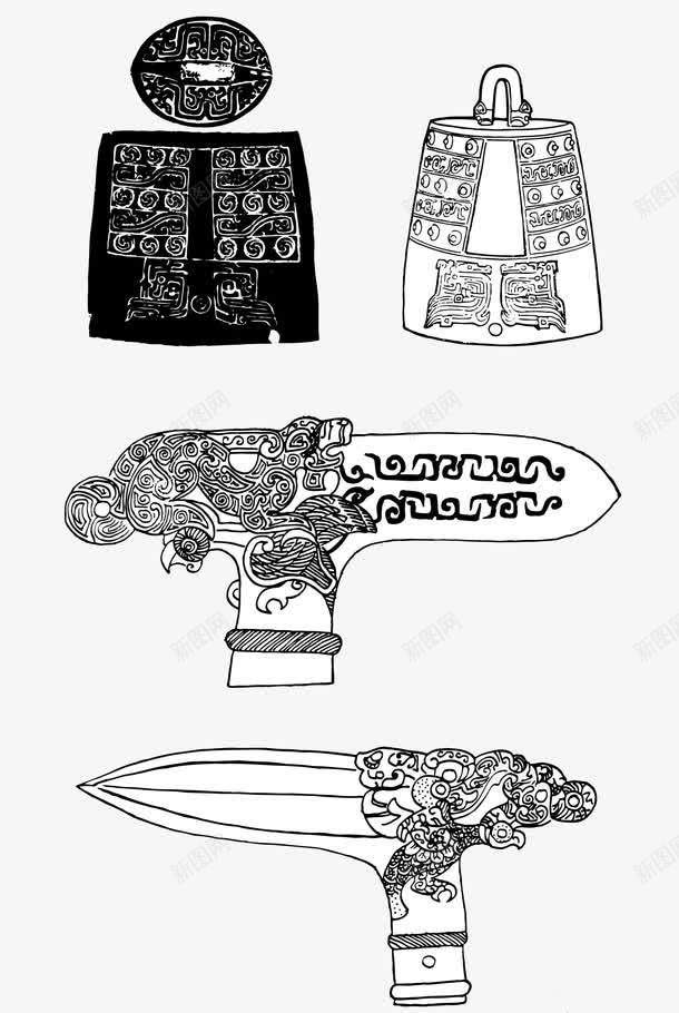 青铜纹理匕首png免抠素材_新图网 https://ixintu.com 中国风花纹古典吉祥圆形复古线圆圈纹样 纹样线条装饰花纹图腾传统底纹传统素材花边吉祥图案 青铜