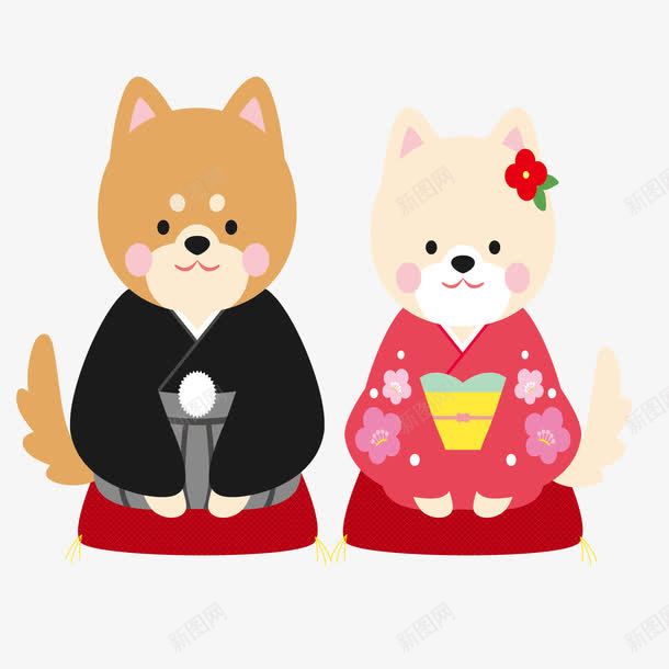 可爱小狗结婚创意图案png免抠素材_新图网 https://ixintu.com 创意图案 可爱小狗 吉祥物 婚礼 新年快乐 狗年