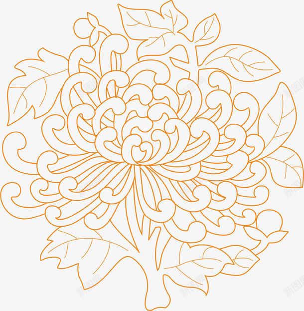 菊花花纹png免抠素材_新图网 https://ixintu.com AI 卡通 底纹 手绘 纹理 线条 花纹 菊花 菊花图案