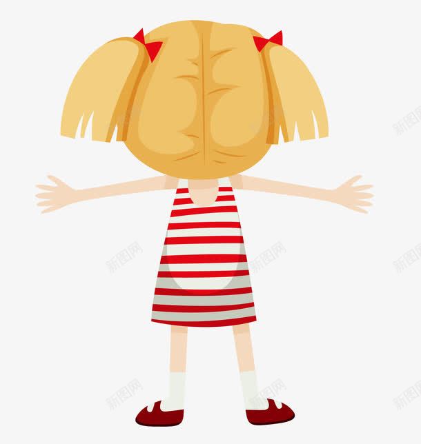手绘黄头发红裙子的小女孩背影png免抠素材_新图网 https://ixintu.com 卡通小女孩 女孩背影 孩子背影 小人背影 小孩背面 红裙子女孩背影 背影 背影小孩儿童 黄头发女孩