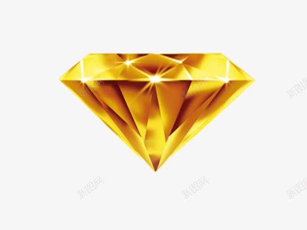 金色钻石png免抠素材_新图网 https://ixintu.com 亮晶晶 光彩夺目 金色 金色钻石 钻石