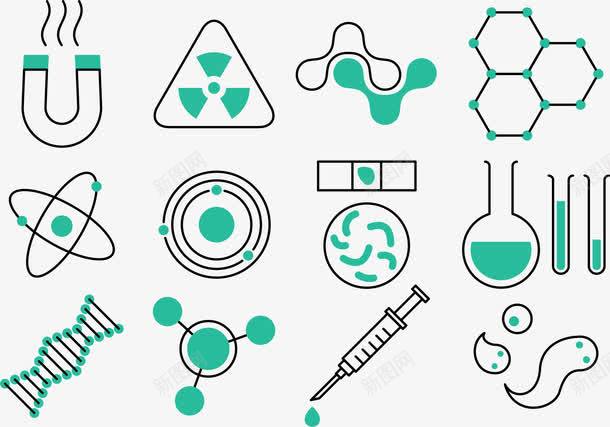生物化学图标png_新图网 https://ixintu.com 化学试剂 医疗医学 生化医疗 生命科学 生物化学 脱氧核糖核酸 苯环