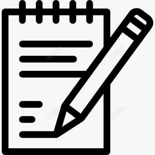 课堂笔记图标png_新图网 https://ixintu.com 写作 文本行 笔记本 编辑 记事本 铅笔