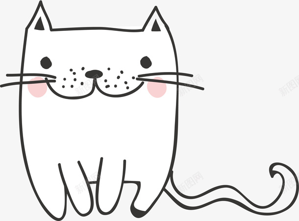 黑色卡通猫咪png免抠素材_新图网 https://ixintu.com 免抠PNG 卡通 猫咪 童趣 线条 装饰图案 黑色