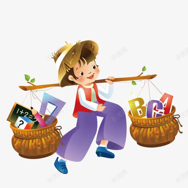 挑着扁担的农民矢量图ai免抠素材_新图网 https://ixintu.com 农民 字母 扁担 文具 矢量图