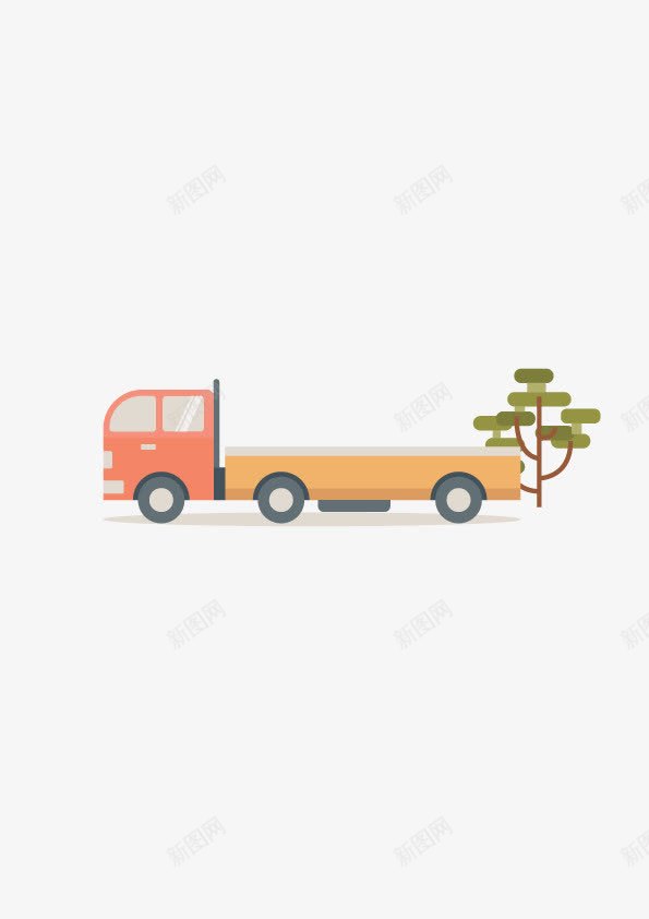 扁平化小车树木马路背景png免抠素材_新图网 https://ixintu.com 小车 扁平化 树木 素材 背景 货车 马路