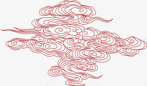 红色线条祥云中秋png免抠素材_新图网 https://ixintu.com 中秋 祥云 红色 线条
