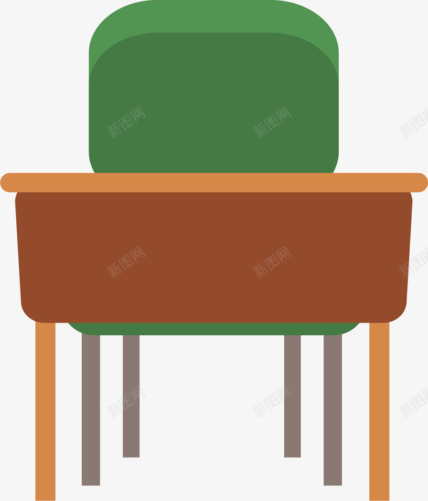 创意学生课桌矢量图ai免抠素材_新图网 https://ixintu.com 上学 凳子 卡通手绘 桌子 水彩 绿色 课桌 矢量图
