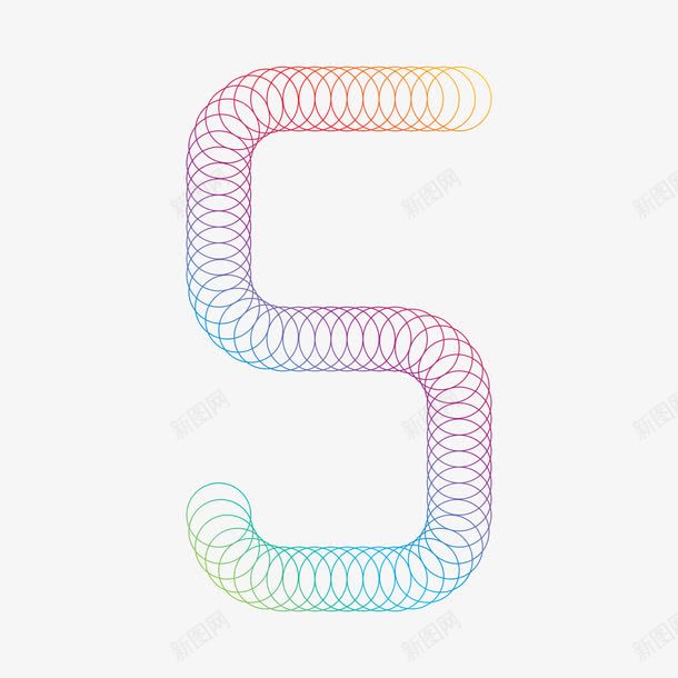 创意圆圈渐变数字5png免抠素材_新图网 https://ixintu.com PNG 创意 圆圈 多彩 数字5